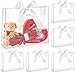 Aliceset 12 Pcs Clear Plastic Gift Bags with Die Cut Handles Reusable Gift Wrapping Bag with Ribbon for Wedding Valentine Bridal Shower Baby Shower 12 x 10 x 5White - Image 1