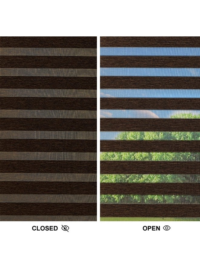 HIPPO Premium Zebra Blinds Wooden Design Polyester Blend Semi/Complete Privacy Indoor Roller Blinds for Windows (Coffee-Brown, 4FTX5FT) - Image 5