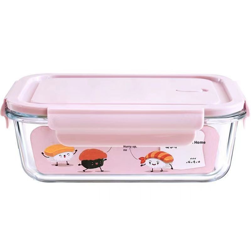 Glass Lunch Box with Lid, Microwave Safe, Large Capacity, Divided Compartments - Image 3