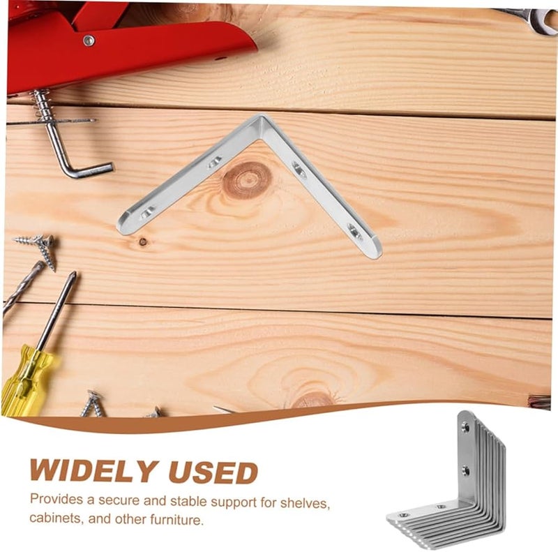 12Pcs Heavy Duty Stainless Steel Shelf Brackets Wood Shelf Support Furniture Corner Connectors DIY Kit - Image 4