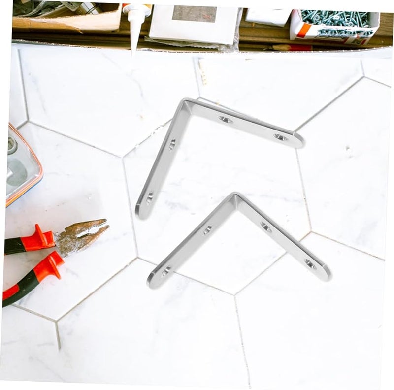 12Pcs Heavy Duty Stainless Steel Shelf Brackets Wood Shelf Support Furniture Corner Connectors DIY Kit - Image 3
