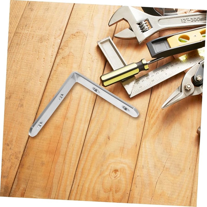 12Pcs Heavy Duty Stainless Steel Shelf Brackets Wood Shelf Support Furniture Corner Connectors DIY Kit - Image 5