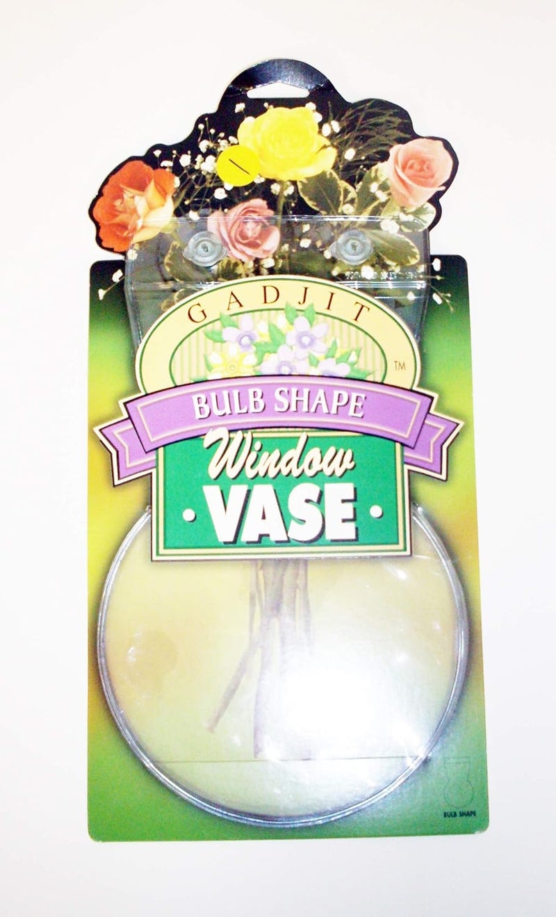 Gadjit Gadjit Vinyl Window Vase Bulb Style  Suctions to Windows and Mirrors Holds Bouquet of Flower Stems Greenery and Water Clear Flexible Vinyl  - Image 3