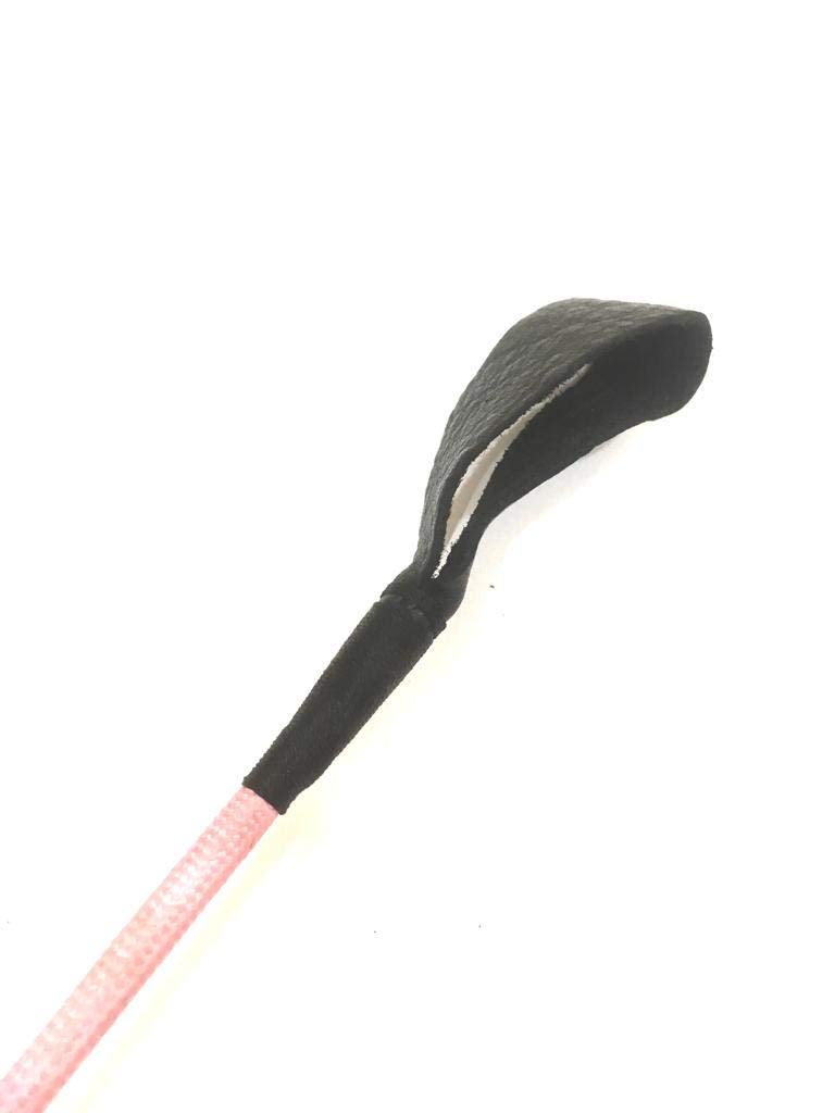 PETS TRIANGLE Whip.Master 25" Leather Riding Crop Horse Riding Stick (Pink/Black),for Kid - Image 3
