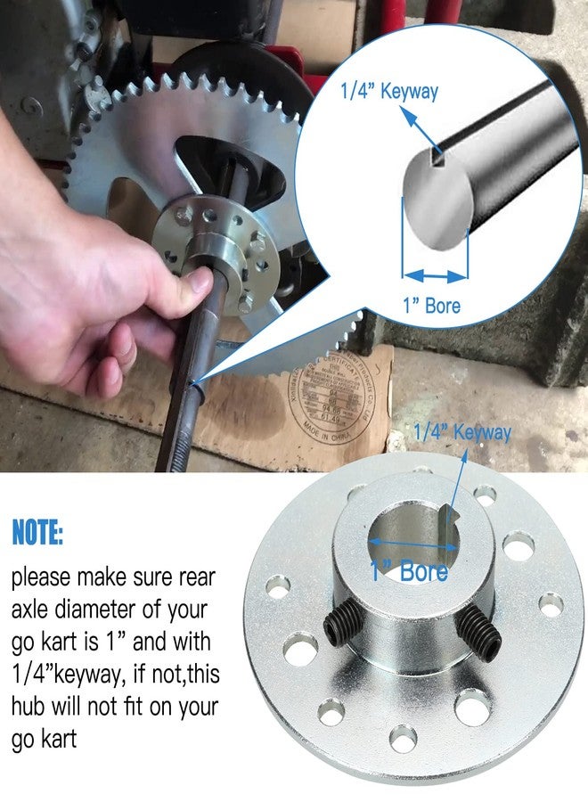 YOXUFA 40/41/420 Chain 48 Tooth Sprocket with 1" bore 1/4 Keyway Go Kart Sprocket Hub Parts - Image 2