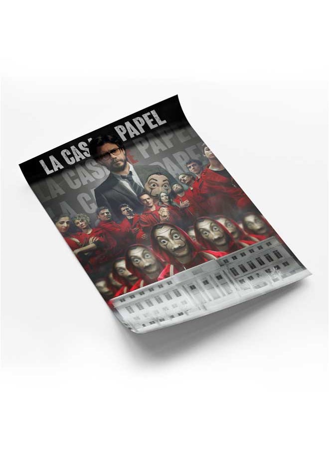 LOWHA Poster Painting Art With Four Separate Pieces Of Double-Sided Stickers Money Heist Final Poster For Home Bedroom Living Room And Office Decor  - Image 1
