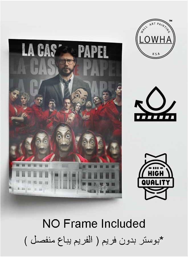 LOWHA Poster Painting Art With Four Separate Pieces Of Double-Sided Stickers Money Heist Final Poster For Home Bedroom Living Room And Office Decor  - Image 3