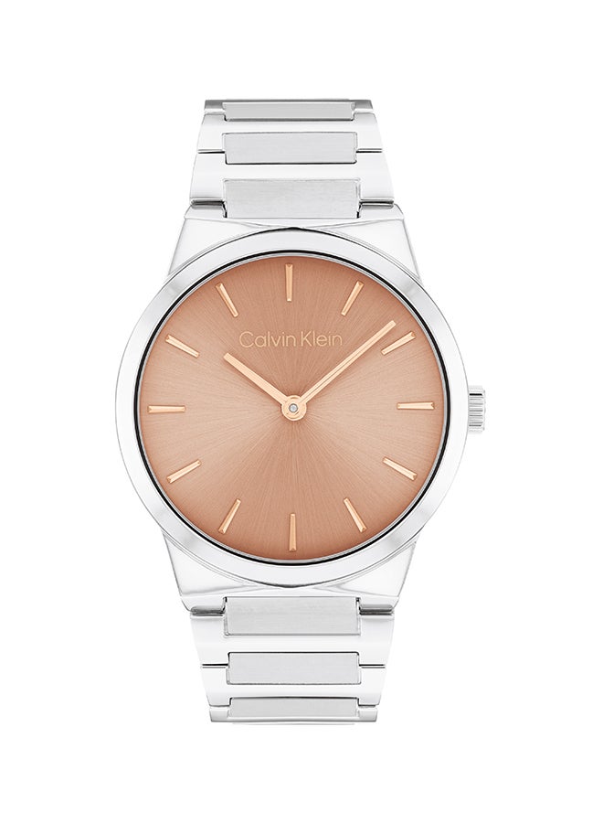 CALVIN KLEIN ساعة كالفين كلاين النسائية ذات العلبة المستديرة التناظرية - 25100085 - Image 1