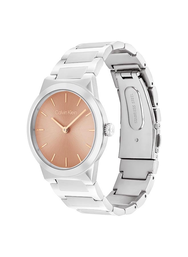 CALVIN KLEIN ساعة كالفين كلاين النسائية ذات العلبة المستديرة التناظرية - 25100085 - Image 3