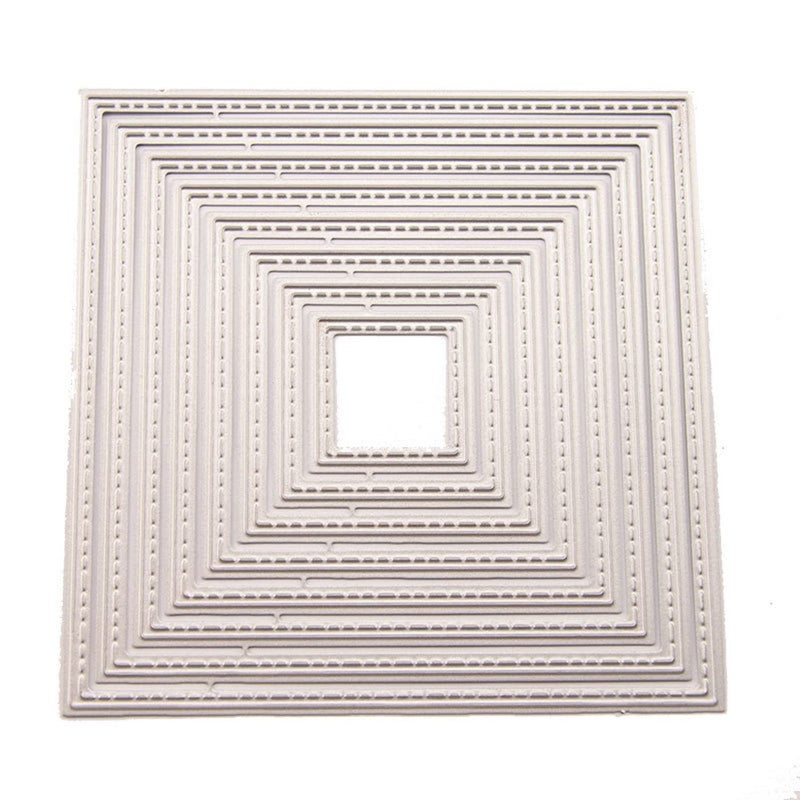 Arbuya Arbuya 8pcsSet Diffrent Size Stiched Nesting Square Dies Square Frame Cutting Dies for Card Making and Scrapbooking Paper CraftsC50