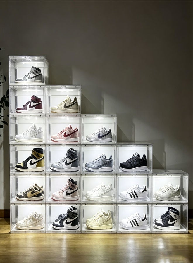 Bukela Clear Plastic Stackable Shoe Boxes, Magnetic Door,Sneaker Storage,Size 15 - Image 1