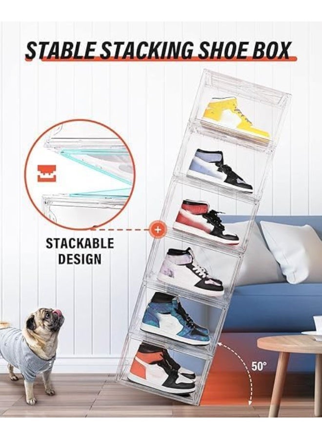 Bukela Clear Plastic Stackable Shoe Boxes, Magnetic Door,Sneaker Storage,Size 15 - Image 2