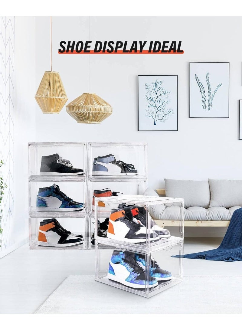 Bukela Clear Plastic Stackable Shoe Boxes, Magnetic Door,Sneaker Storage,Size 15 - Image 5
