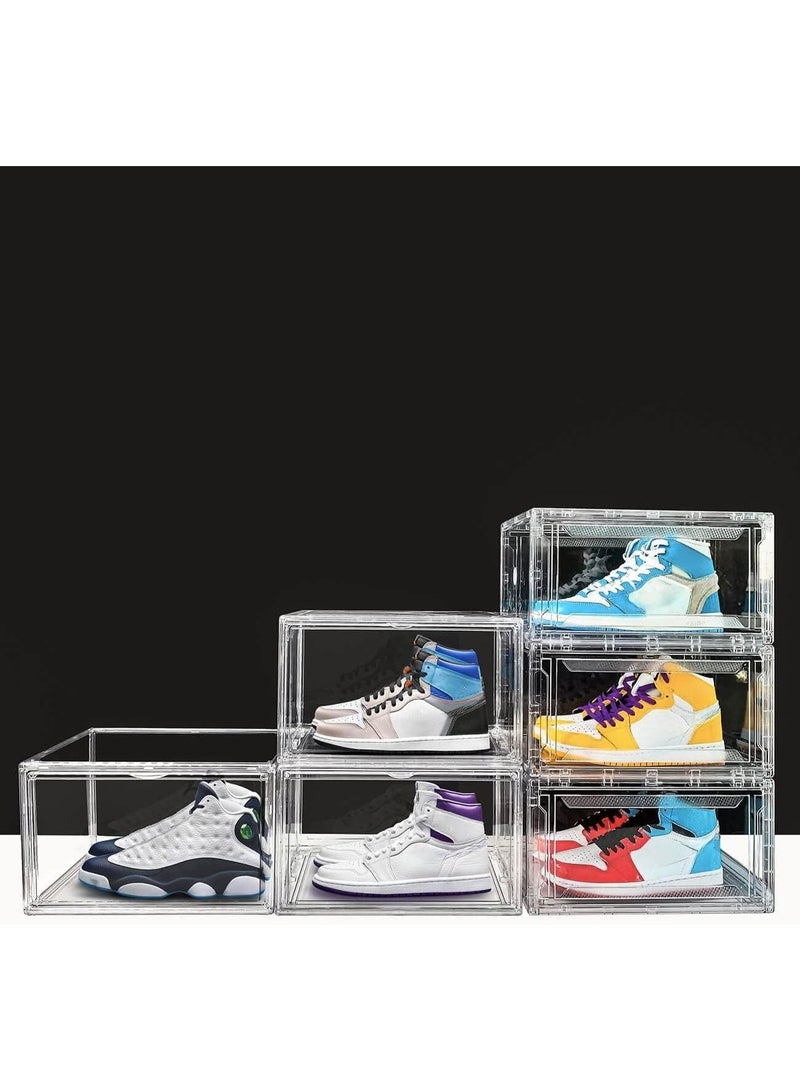 Bukela Clear Plastic Stackable Shoe Boxes, Magnetic Door,Sneaker Storage,Size 15 - Image 3