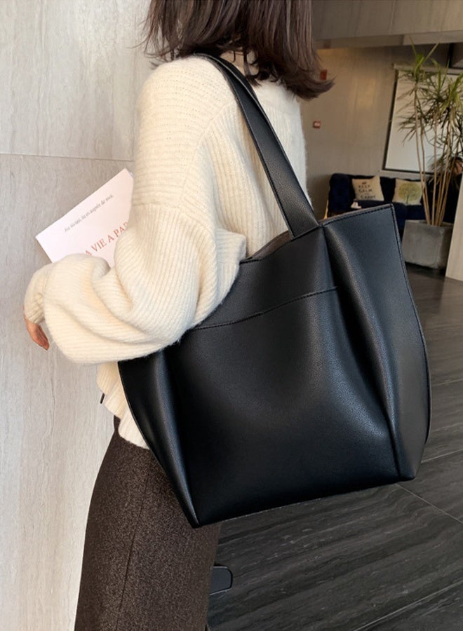 DUNISO Women's Shoulder Tote Bag Faux Leather Handbag for Women Large Capacity Messenger Bag, Fashionable Travel Shoulder Bag for Ladies Girls College Students - Image 4