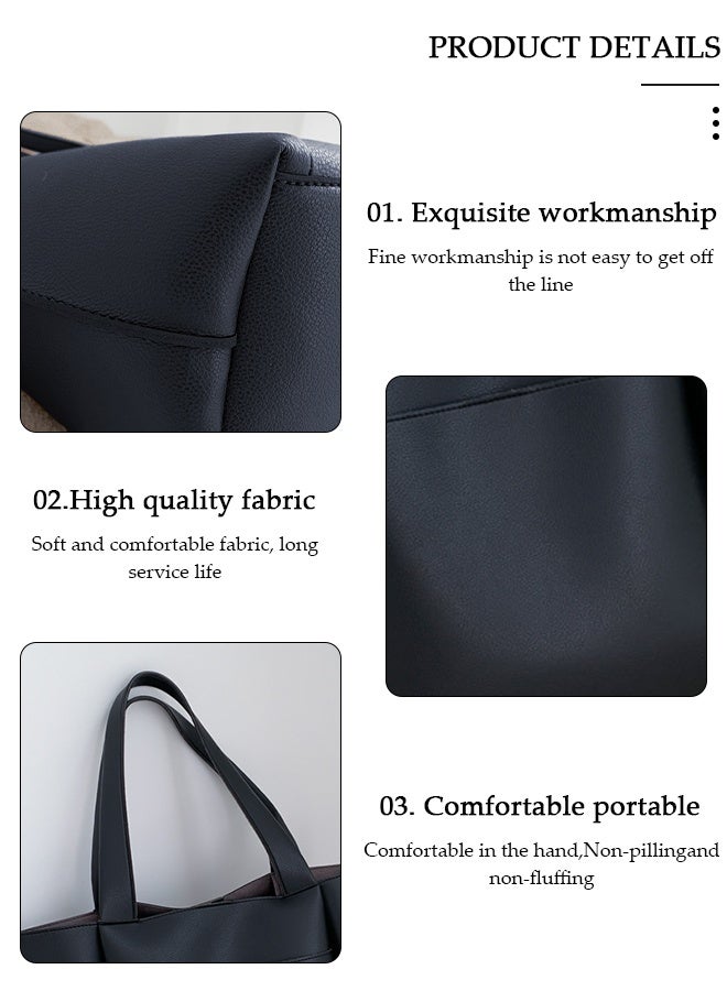 DUNISO Women's Shoulder Tote Bag Faux Leather Handbag for Women Large Capacity Messenger Bag, Fashionable Travel Shoulder Bag for Ladies Girls College Students - Image 5