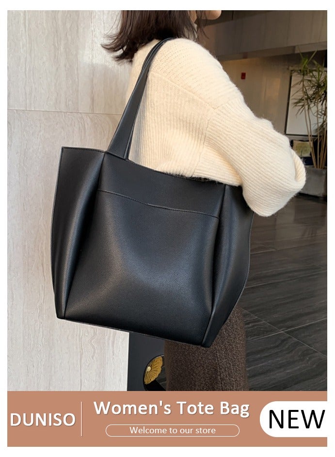 DUNISO Women's Shoulder Tote Bag Faux Leather Handbag for Women Large Capacity Messenger Bag, Fashionable Travel Shoulder Bag for Ladies Girls College Students - Image 1