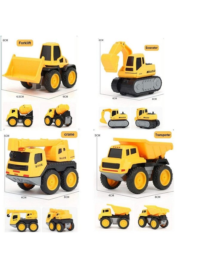 LONGMIRE Metal Unbreakable Engineering Automobile Small Size Construction Car Toys Set for Children Kids, Yellow - Image 5