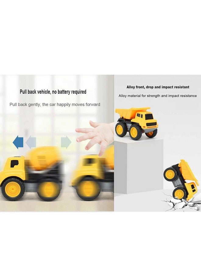 LONGMIRE Metal Unbreakable Engineering Automobile Small Size Construction Car Toys Set for Children Kids, Yellow - Image 4