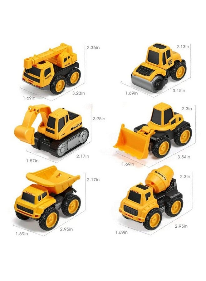 LONGMIRE Metal Unbreakable Engineering Automobile Small Size Construction Car Toys Set for Children Kids, Yellow - Image 3