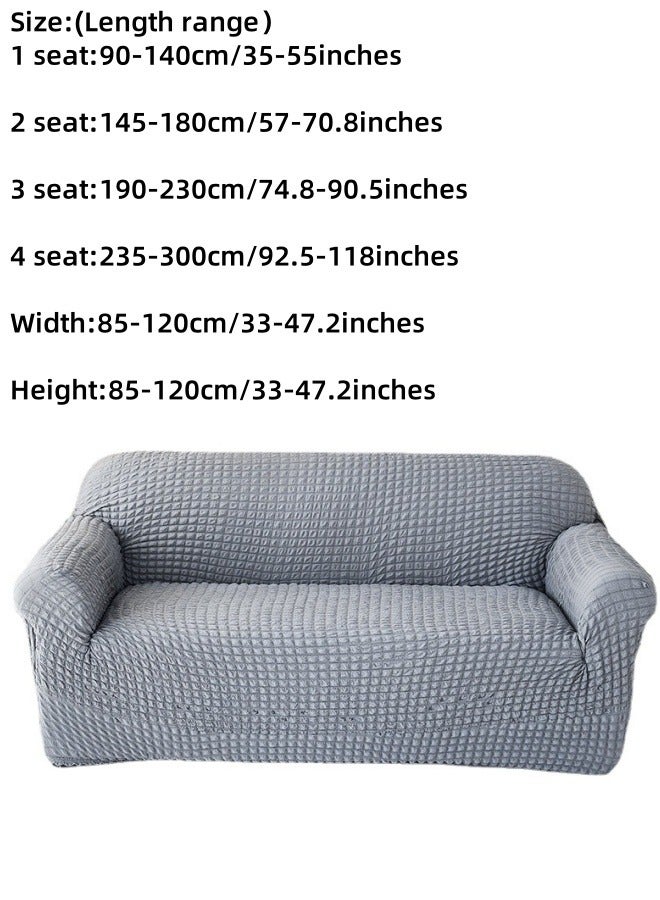 1/2/3/4 Seater Sofa Slipcover Seersaucker Stretch Couch Cover,Universal Fully-enclosed Sofa Slipcover Reversible Sofa Cover, High Elastic Couch Cover Chair Furniture Protector Cover
