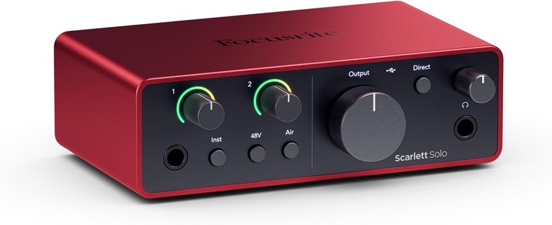 Focusrite Scarlett Solo 4th Gen USB Audio Interface, for the Guitarist, Vocalist, or Producer — High-Fidelity, Studio Quality Recording, and All the Software You Need to Record - Image 1