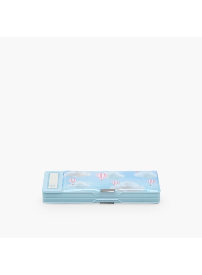 YOLO Pencil Case-Ballon-2 Cmprts- (Plastic) Blue \ 3.8X26X9.5 - Image 2