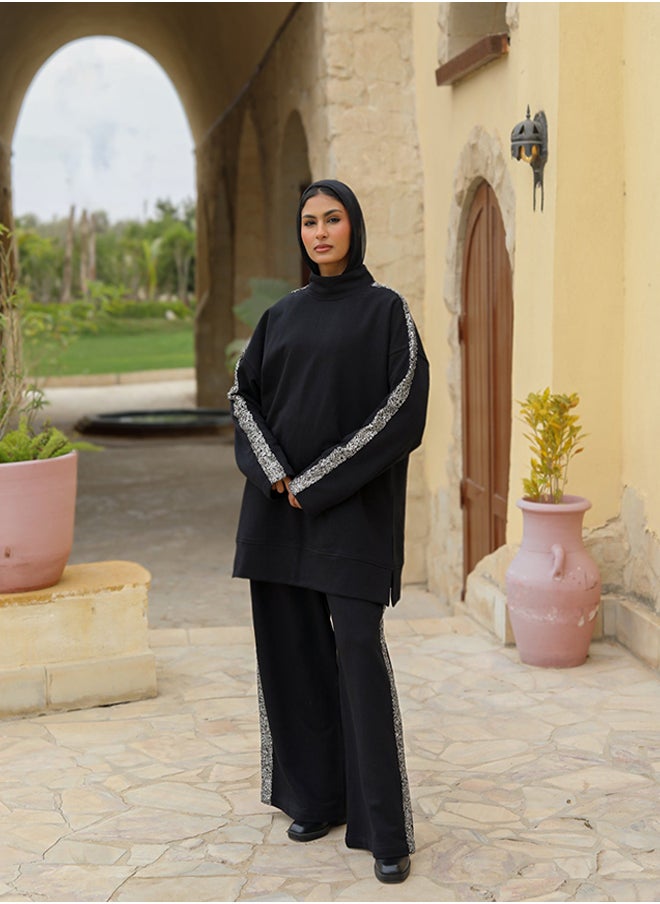 Tie Shop Tie Shop - Kaftan - Black - Silver For Women 