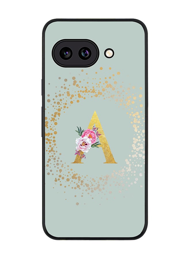 Stylizedd For Google Pixel 9a Case,Slim fit Camera Protection, Shockproof Thin Phone cover  - Custom Monogram Floral - A  (Light Grey )
