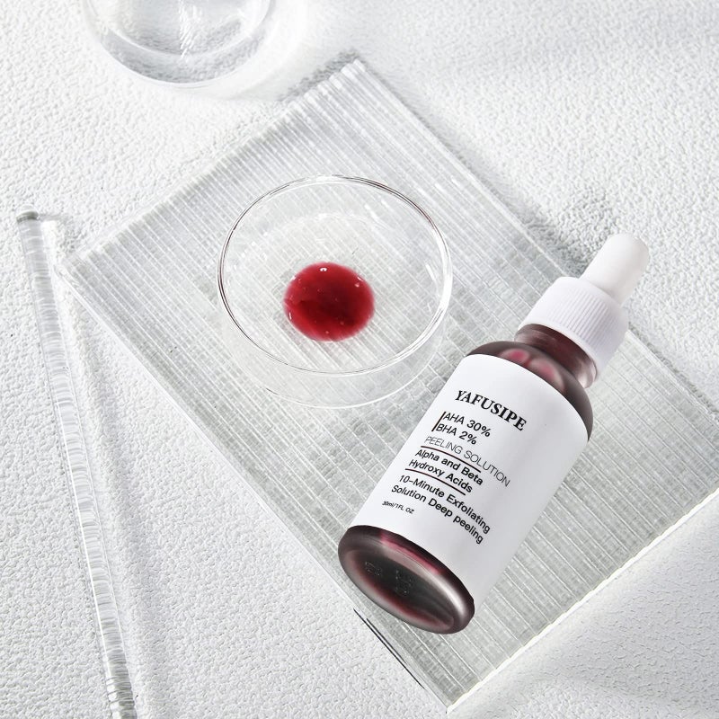 YAFUSIPE AHA 30% + BHA 2% Peeling Solution Exfoliating Chemical Skin Peel for Face at Home Facial Mask Red Peeling BHA Liquid Exfoliant Acid Peels Salicylic Acid Exfoliators Acid Peel for Face 1Floz - Image 3