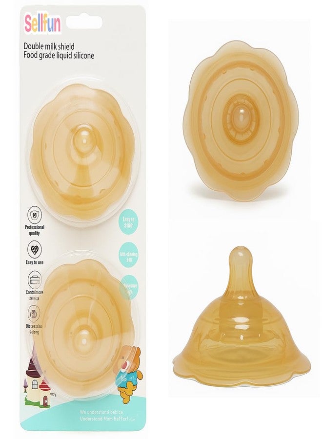 SELLFUN Silicone Nipple for Breastfeeding with Latch Difficulties Or Flat Or Inverted Nipples to Help Mums Continue Breastfeeding Silicone Nipples Safe, Durable, and BPA-Free(Set of 2) - Image 1