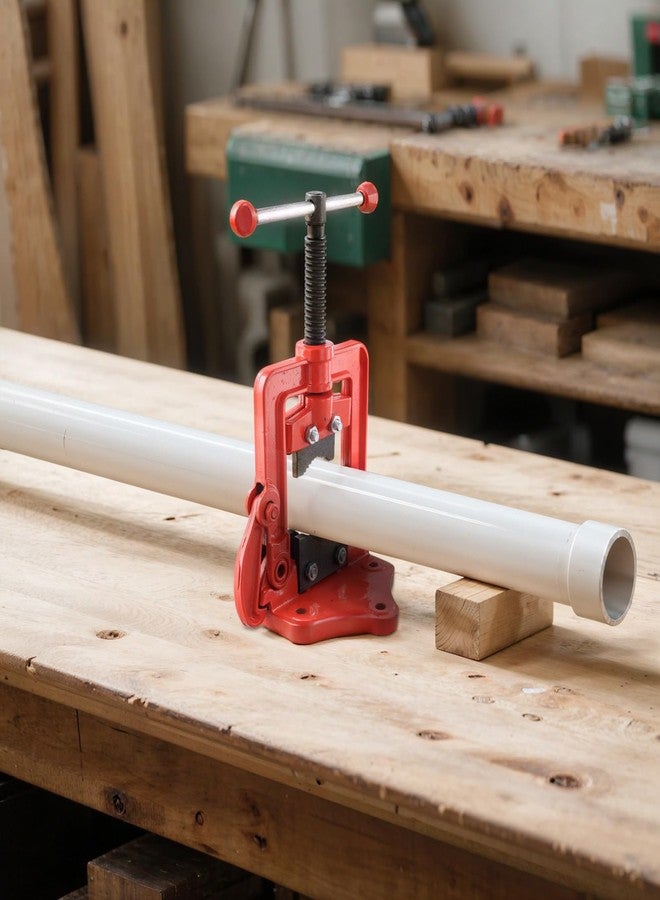ZEONHAK Heavy Duty Forged Pipe Vise, 0.6 to 2 Inch Pipes Capacity Bench Pipe Vice, Forged Bench Yoke Vise for Cutting, Fixing Pipes from 15 to 50mm - Image 5
