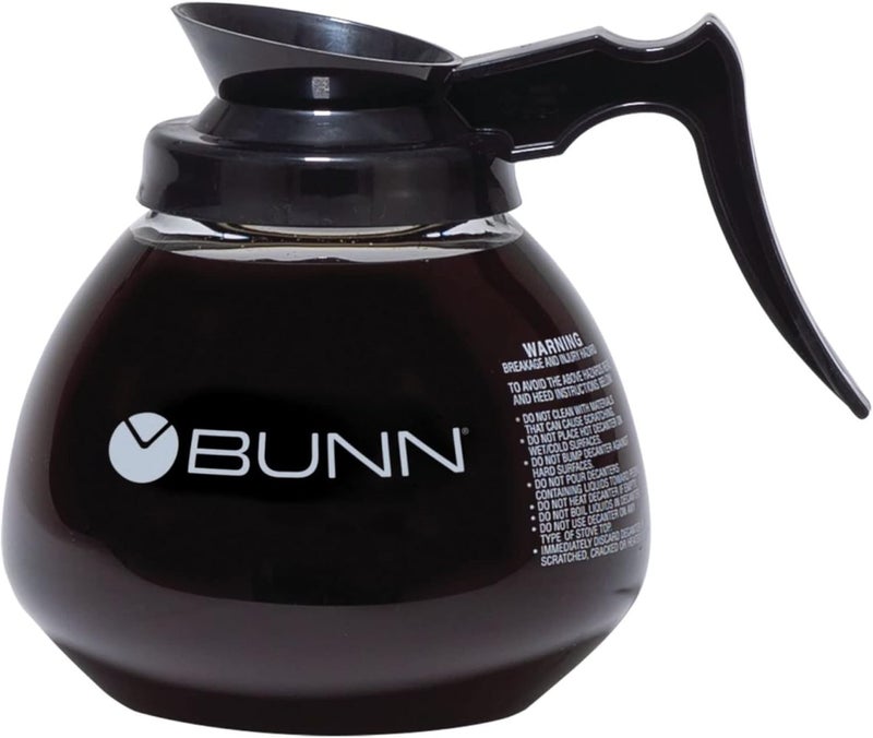 Bunn Coffee Pot Decanter/Carafe Black Regular - New Glass Design Shape - Ergonomic Handle - 12 Cup Capacity - - Image 1