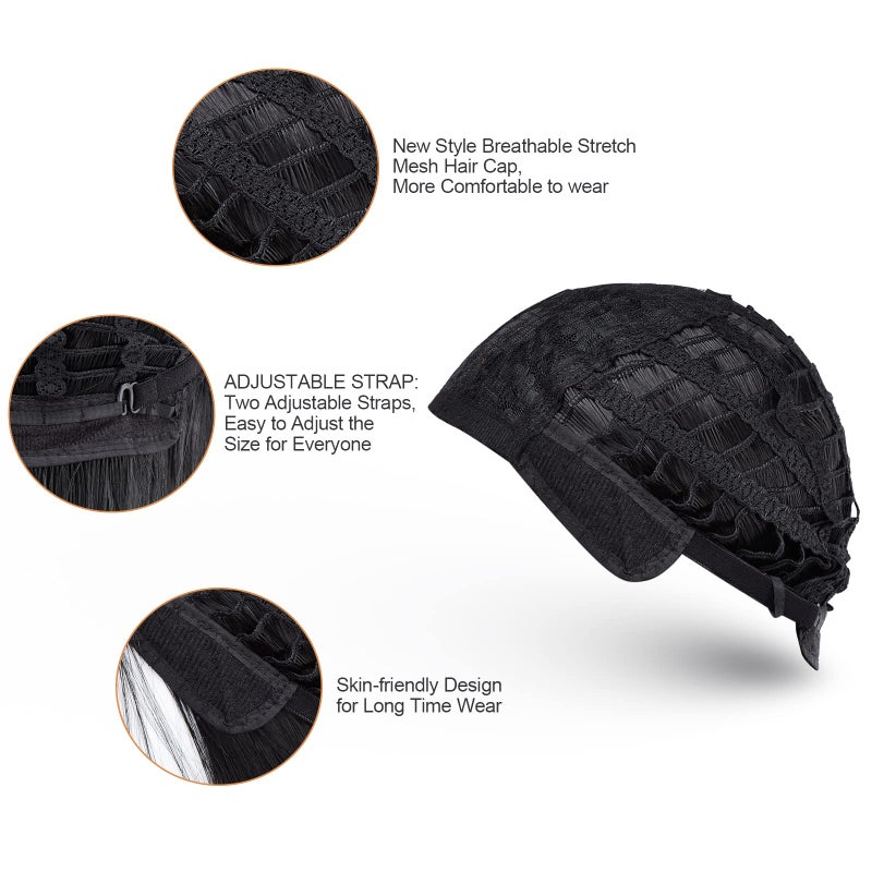 AGPTEK Wig, Synthetic Wig for Women, 40 Inch /100 cm Straight Long Wig Part in the Middle Anime Costume, Great for Party, Cosplay, Daily-Use and Festivals (Black) - Image 3