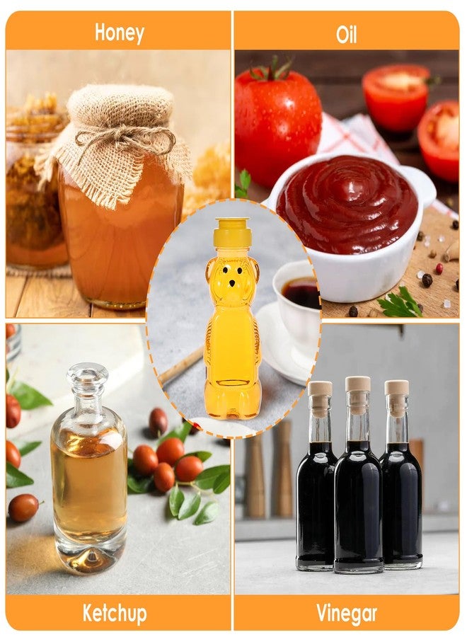 Hpmjz 2 Pcs Honey Bear Bottle Plastic Honey Squeeze Bottle Transparent Honeybear Squeeze Jars with Yellow Flip Lid Cute Empty Container for Christmas Party Syrup Sauce Juice Storing and Dispensing - Image 4