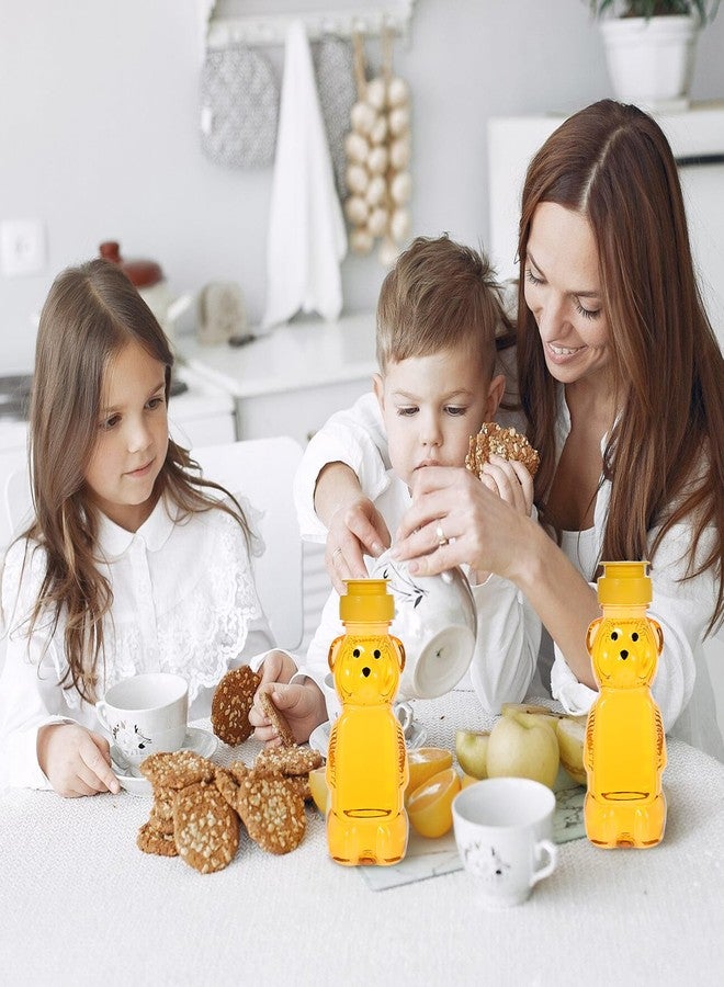 Hpmjz 2 Pcs Honey Bear Bottle Plastic Honey Squeeze Bottle Transparent Honeybear Squeeze Jars with Yellow Flip Lid Cute Empty Container for Christmas Party Syrup Sauce Juice Storing and Dispensing - Image 5