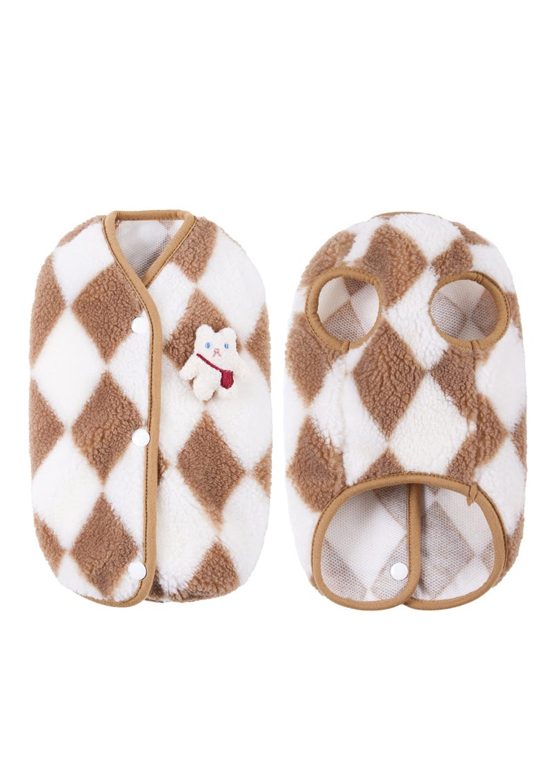Cute Dog Coat For Winter,Super Soft Dog Winter Warm Coat, Pet Sweatshirt Jacket for Cold Wheather for Small Medium Dog Cat Clothes Apparel (Brown,L ) - Image 1
