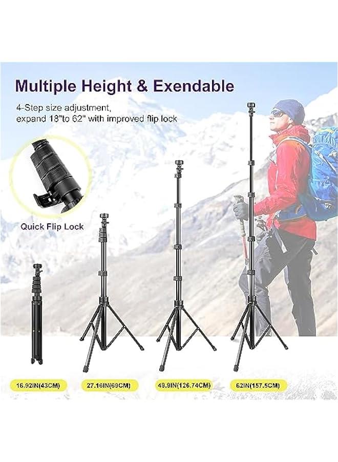 Arabest Phone Tripod  Selfie Stick with Wireless Remote and Phone Holder for iPhone Android, Great for Selfies, Video Recording, Live Streaming - Black - Image 3