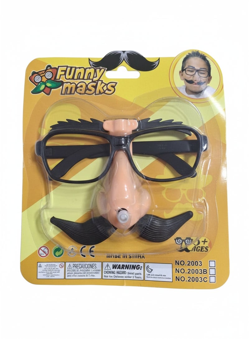 نظارات تنكرية مضحكة مع أنف وشارب، لعبة تنكرية كلاسيكية للمقالب للأطفال، نظارات للمقالب في الحفلات وأعياد الميلاد والمناسبات، هدية ممتعة للأطفال من سن 3 سنوات فما فوق - Image 3