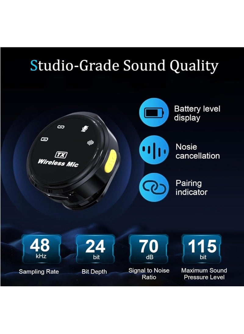 Mini Wireless Lavalier Microphone, Type-C ISO Connector with 300mAh Charging Case and 20 Hours of Usage, 2-Piece Clip-on Compact Microphone for Tiktok, YouTube, Vlogs, Video Recordings and Live Streaming  - Image 2