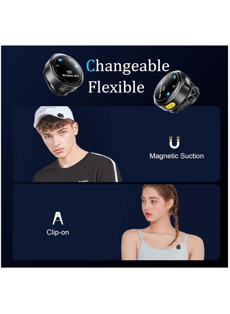 Mini Wireless Lavalier Microphone, Type-C ISO Connector with 300mAh Charging Case and 20 Hours of Usage, 2-Piece Clip-on Compact Microphone for Tiktok, YouTube, Vlogs, Video Recordings and Live Streaming  - Image 4
