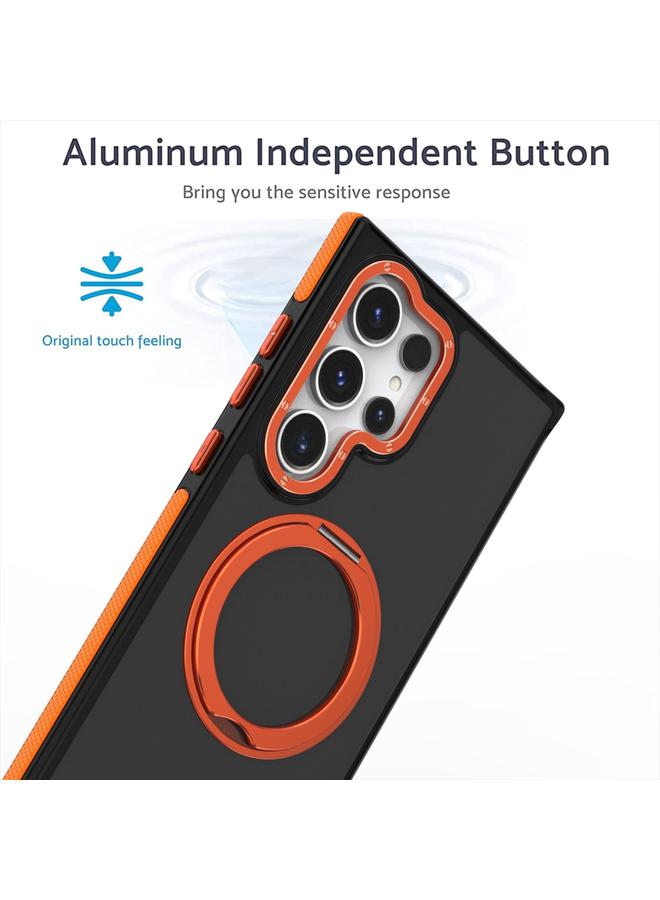 اس-توب جراب لهاتف Samsung Galaxy S24 Ultra 5G، جراب هاتف دوار ثنائي اللون بملمس الجلد - Image 2