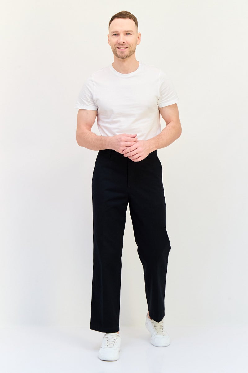 DOCKERS Men Relax Fit Solid Chino Pants, Black  - Image 4