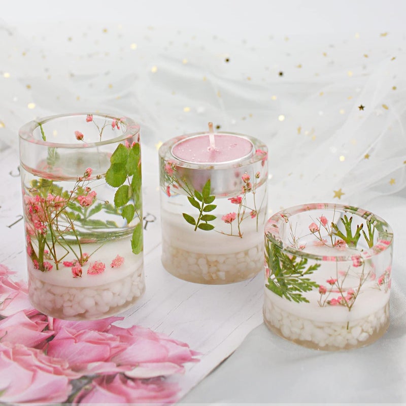 SNOOGG Pack of 2 Sizes Round Tea Light Candle Holder Silicone Moulds Use for Resin Casting for Event, Resin Art, Gifts - Image 4