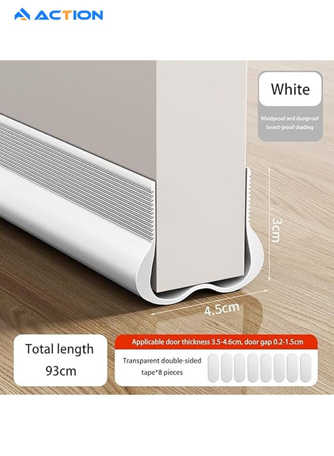ACTION 1 Pack Under Door Draft Stopper, Home Improvement, 93cm Weather Stripping Door Seal, Bottom Of Door Sweep, Blocker Noise Dust Insulation Draft Guard, White - Image 2