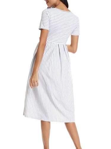 BBHoping Women’s Casual Striped Maternity Dress Short Knee Length Pregnancy Clothes for Baby Shower - Image 5