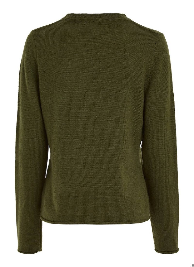 Women's Crew Neck Wool Jumper Sweater, Green - pzsku/Z1B5685D309529AF93AEDZ/45/_/1723743631/ade0e0d3-d4dd-4bca-ab20-a2fad9b6f33c