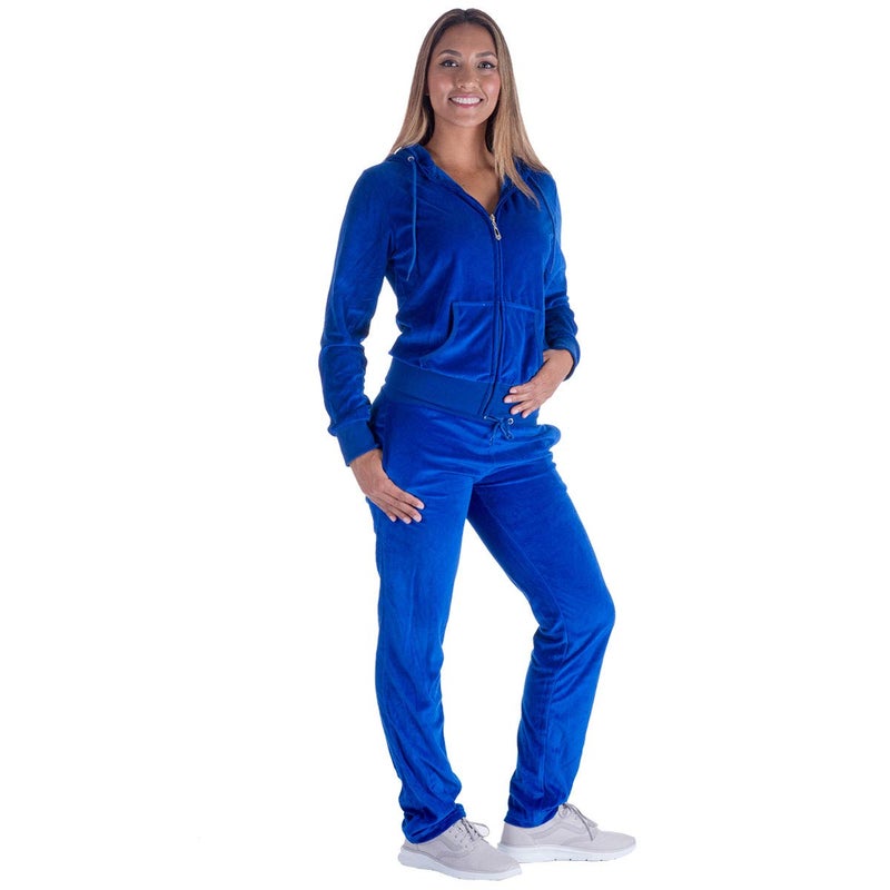 Facitisu Tracksuit for Women Set 2 Piece Joggers Velour Jogging Sweat Outfits Hoodie and Sweatpants Set XL, Royal - Image 3