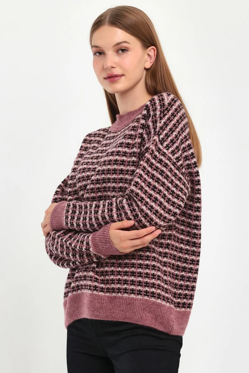 Alexander Gardi Patterned Half Turtleneck Sweater (B23-5804)