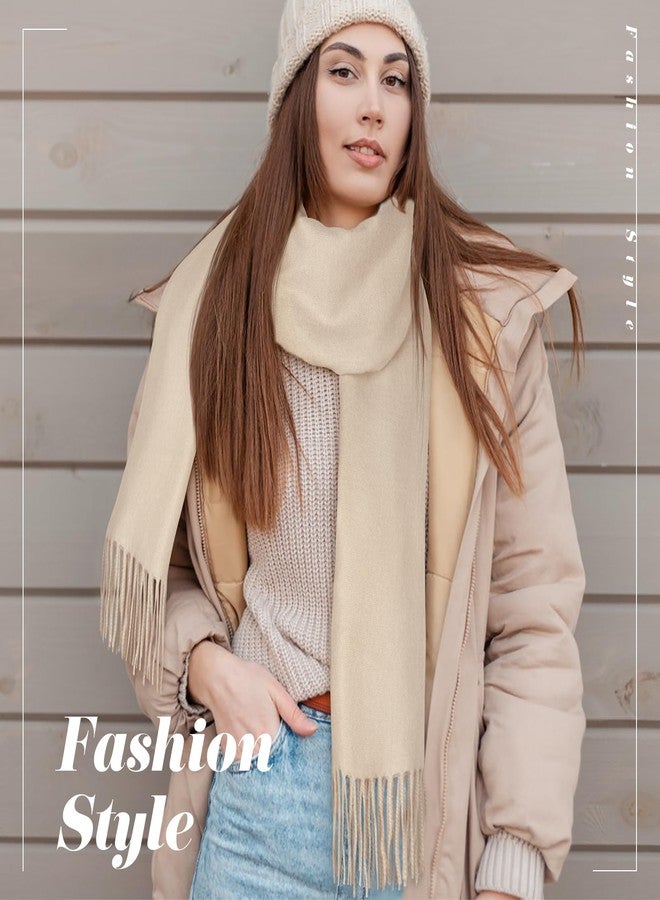 Darller Winter Scarf for Women Pashmina Shawls and Wraps for Evening Dresses Wedding Party Bridesmaid Warm Long Scarves Shawl, A-Beige - Image 5